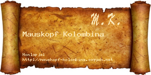 Mauskopf Kolombina névjegykártya